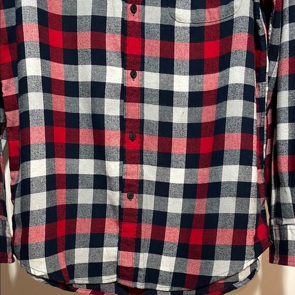 Croft & Barrow Red and Black Casual Button Down Shirt - Picture 4 of 7